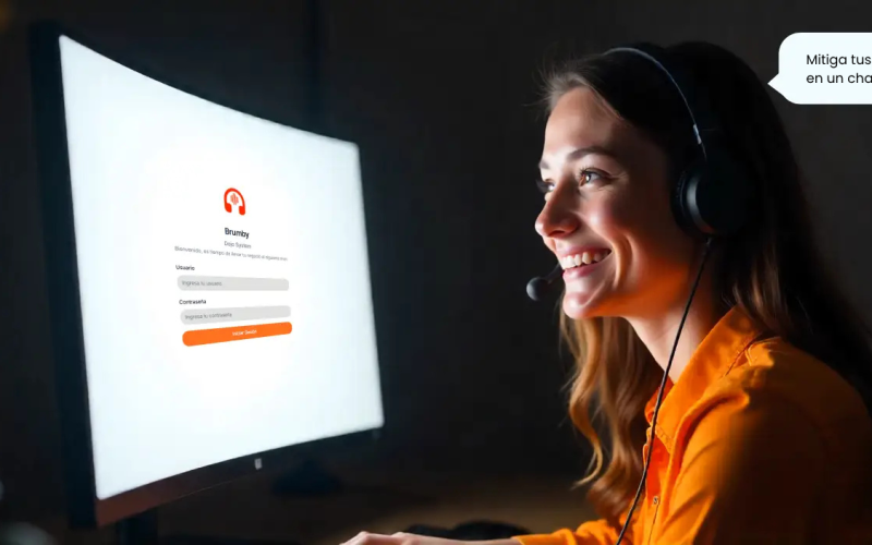 Asesor de Front Office de Contact Center mitigando dudas de un proceso con su Agente de IA